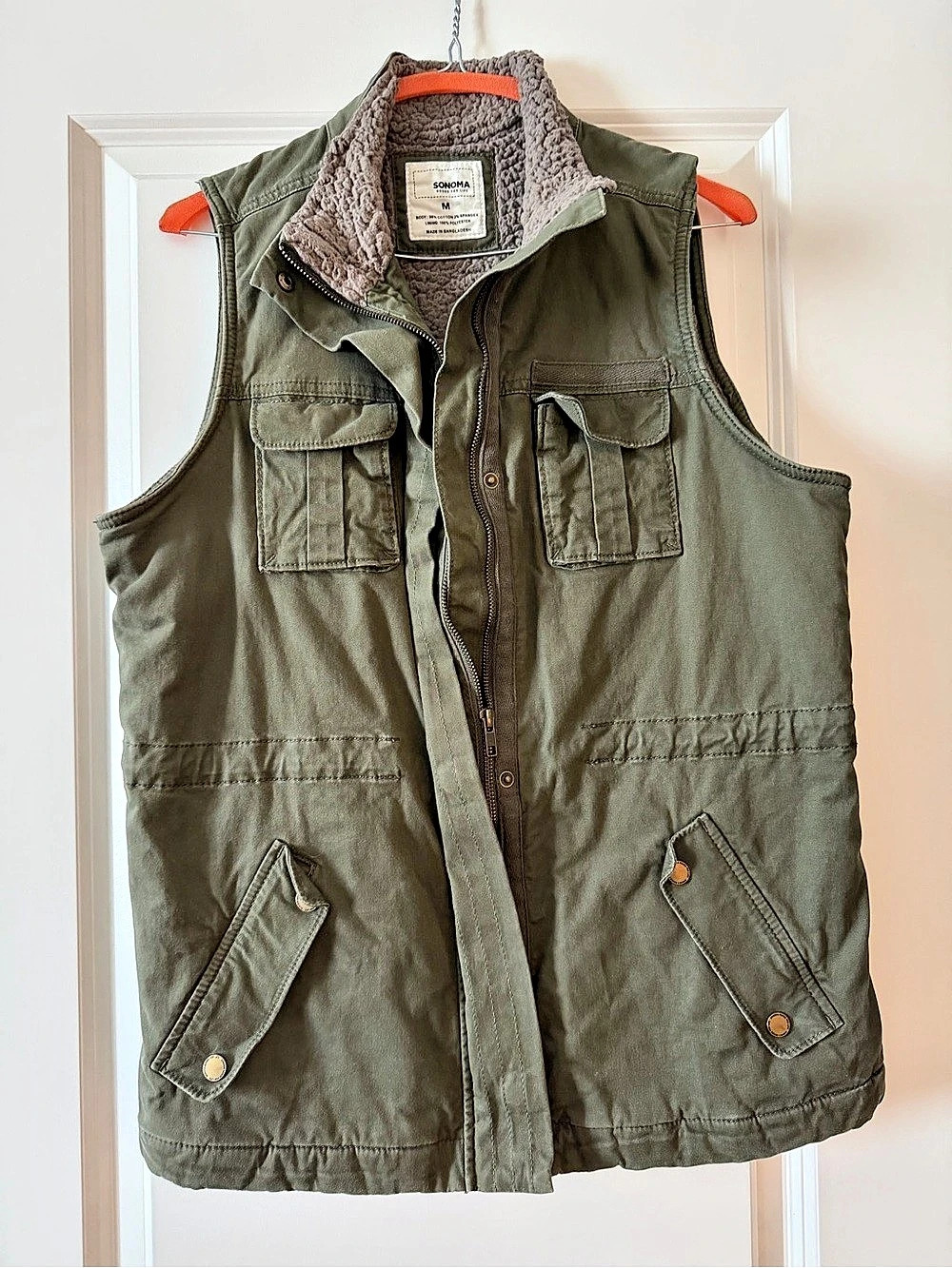 Sonoma Utility Vest in Green Size Medium Like New